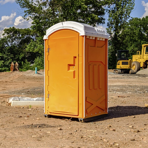 how often are the portable restrooms cleaned and serviced during a rental period in Zeba Michigan